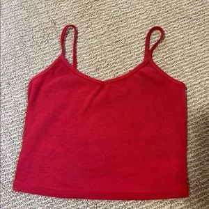 Red cropped tank top